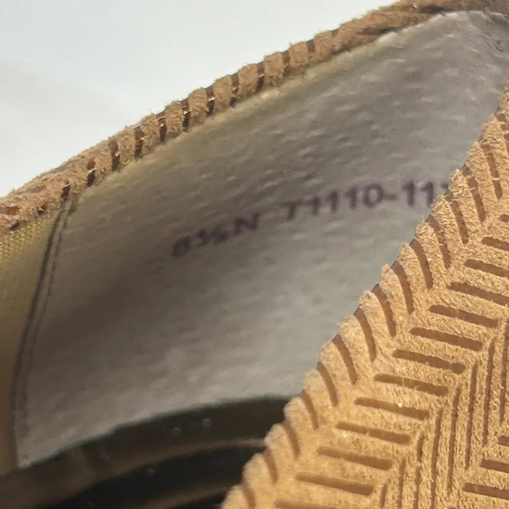 Trotters Lauren Taupe Suede Herringbone Wedge Pumps Womens 8.5 N